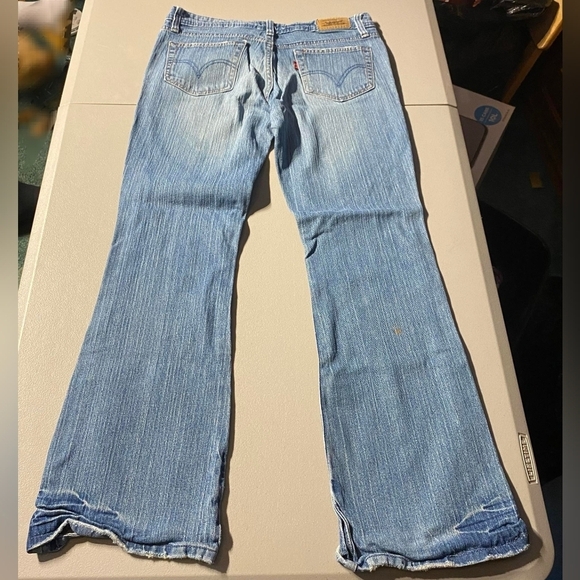 Levi's 518 Superlow Bootcut Medium Wash Blue Cotton Denim Jeans Junior's Size 9 - Picture 2 of 5